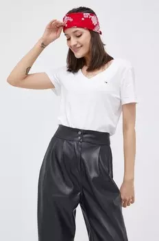 Хлопковая футболка Tommy Jeans, белый