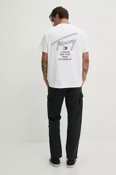 Хлопковая футболка Tommy Jeans, белый