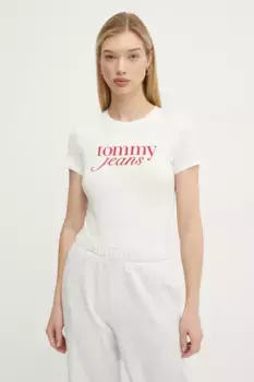 Хлопковая футболка Tommy Jeans, белый