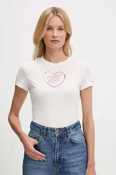 Хлопковая футболка Tommy Jeans, белый