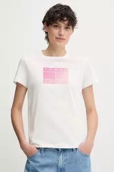 Хлопковая футболка Tommy Jeans, белый