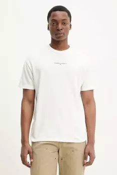 Хлопковая футболка Tommy Jeans, бежевый