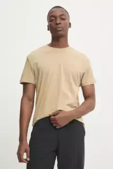 Хлопковая футболка Tommy Jeans, бежевый