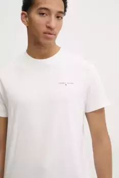 Хлопковая футболка Tommy Jeans, бежевый