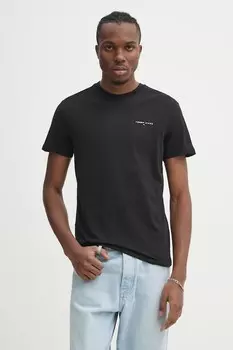Хлопковая футболка Tommy Jeans, черный