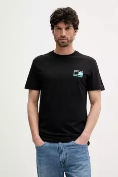 Хлопковая футболка Tommy Jeans, черный