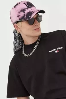 Хлопковая футболка Tommy Jeans, черный