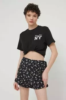 Хлопковая футболка Tommy Jeans, черный