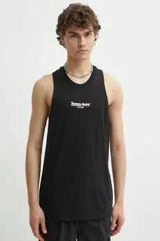 Хлопковая футболка Tommy Jeans, черный