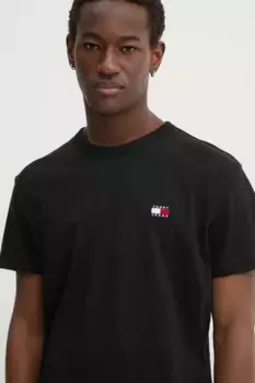 Хлопковая футболка Tommy Jeans, черный