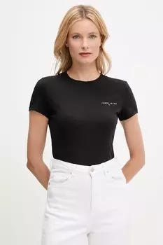 Хлопковая футболка Tommy Jeans, черный