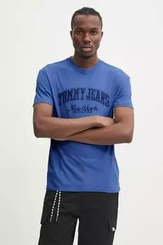 Хлопковая футболка Tommy Jeans, фиолетовый