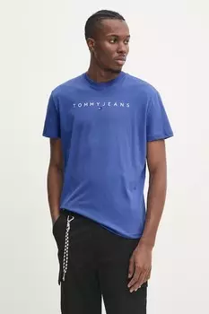 Хлопковая футболка Tommy Jeans, фиолетовый