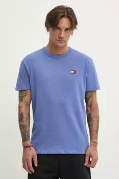 Хлопковая футболка Tommy Jeans, фиолетовый
