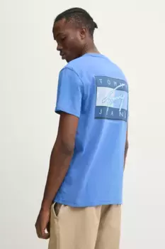 Хлопковая футболка Tommy Jeans, фиолетовый