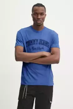 Хлопковая футболка Tommy Jeans, фиолетовый