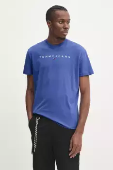 Хлопковая футболка Tommy Jeans, фиолетовый