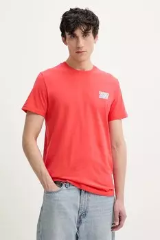 Хлопковая футболка Tommy Jeans, оранжевый