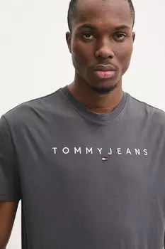 Хлопковая футболка Tommy Jeans, серый