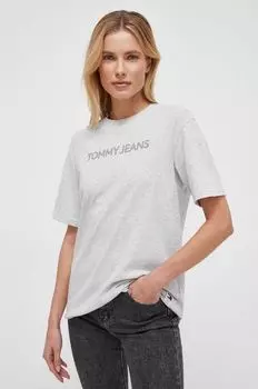 Хлопковая футболка Tommy Jeans, серый