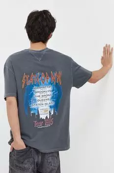 Хлопковая футболка Tommy Jeans, серый