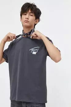 Хлопковая футболка Tommy Jeans, серый