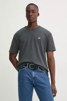 Хлопковая футболка Tommy Jeans, серый
