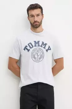 Хлопковая футболка Tommy Jeans, серый