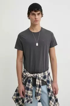 Хлопковая футболка Tommy Jeans, серый