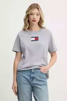Хлопковая футболка Tommy Jeans, серый