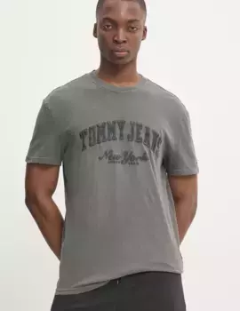 Хлопковая футболка Tommy Jeans, серый