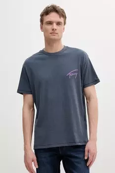 Хлопковая футболка Tommy Jeans, синий
