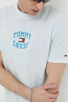 Хлопковая футболка Tommy Jeans, синий