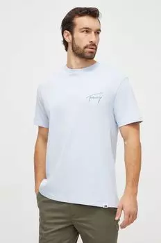 Хлопковая футболка Tommy Jeans, синий