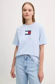 Хлопковая футболка Tommy Jeans, синий
