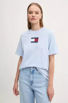 Хлопковая футболка Tommy Jeans, синий
