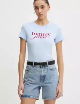 Хлопковая футболка Tommy Jeans, синий