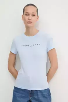 Хлопковая футболка Tommy Jeans, синий