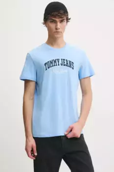 Хлопковая футболка Tommy Jeans, синий