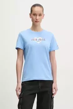 Хлопковая футболка Tommy Jeans, синий