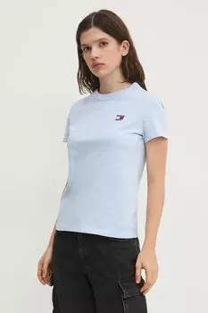 Хлопковая футболка Tommy Jeans, синий