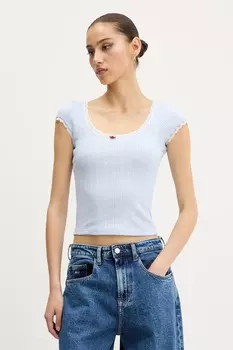 Хлопковая футболка Tommy Jeans, синий