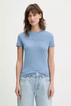 Хлопковая футболка Tommy Jeans, синий