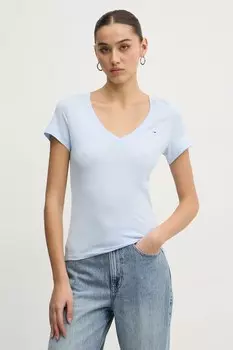 Хлопковая футболка Tommy Jeans, синий