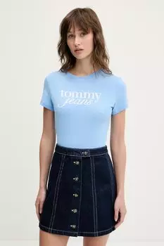 Хлопковая футболка Tommy Jeans, синий