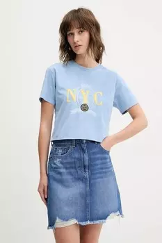 Хлопковая футболка Tommy Jeans, синий