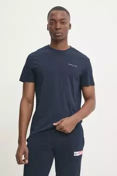 Хлопковая футболка Tommy Jeans, темно-синий