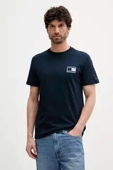 Хлопковая футболка Tommy Jeans, темно-синий