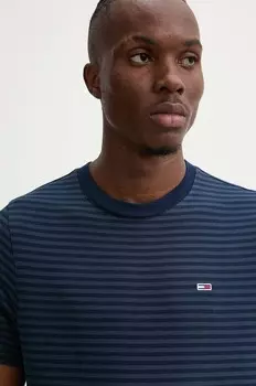 Хлопковая футболка Tommy Jeans, темно-синий