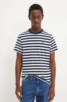 Хлопковая футболка Tommy Jeans, темно-синий